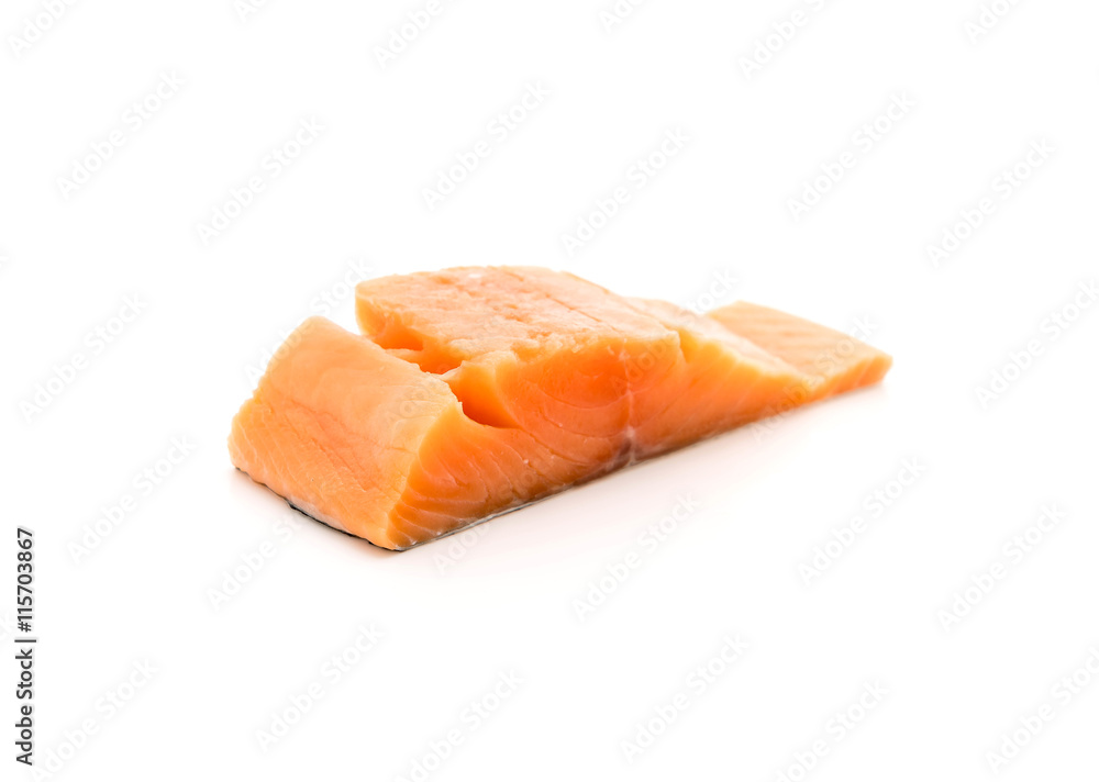 Fresh Salmon on white