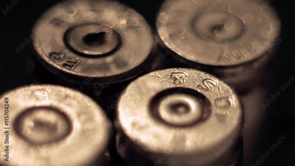Spent cartridges with a broken capsule. Closeup. Color correction Spent cartridges with a broken capsule. Closeup. Color correction