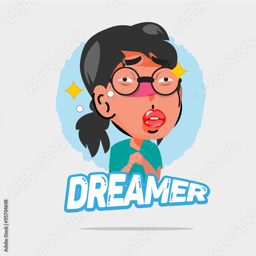 dreamer character - vector