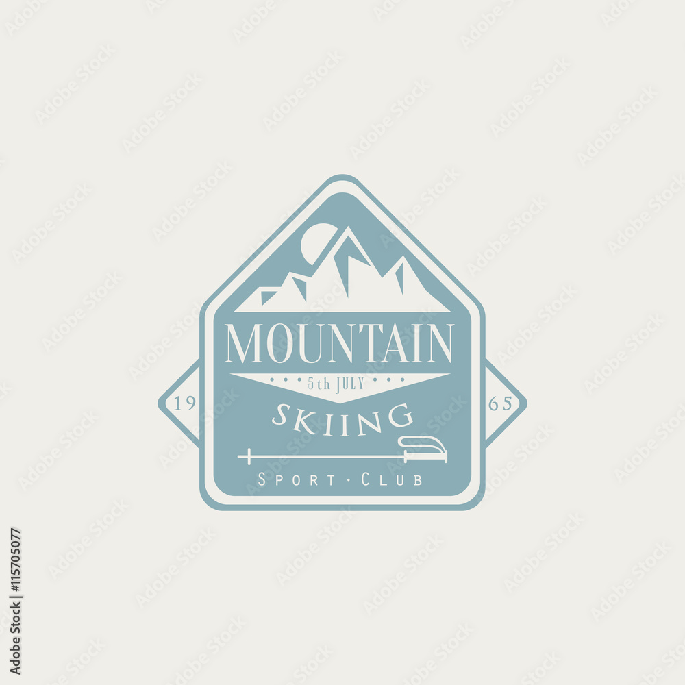 Mountain Skiing Emblem Design Mountain Skiing Emblem Design