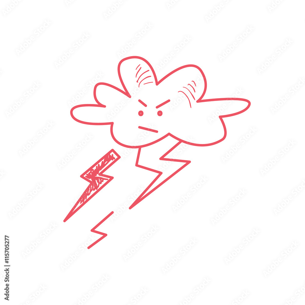 Fototapeta premium Cloud Striking With The Lightning Bolts