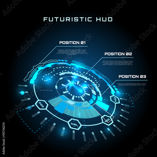 Futuristic interface infographics, HUD, vector background