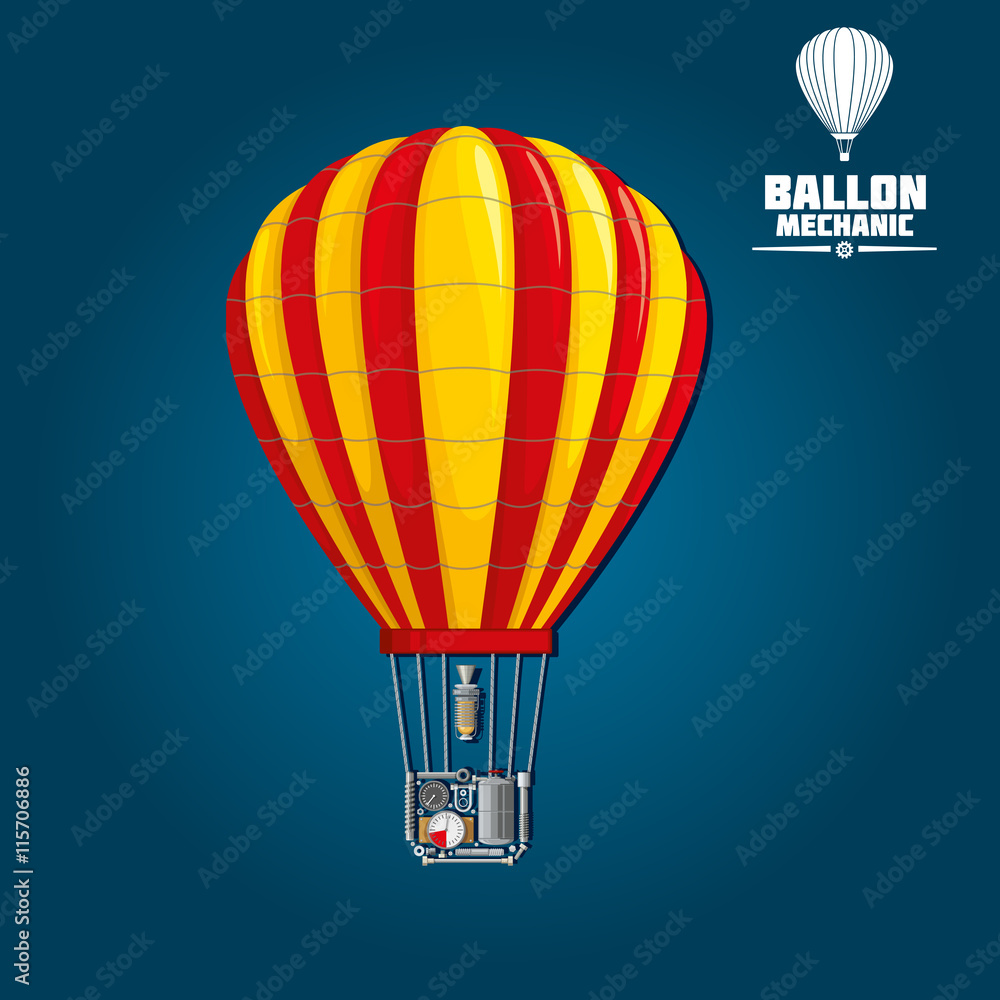 Fototapeta premium Hot air balloon with detailed elements