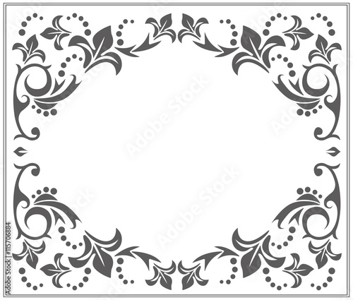 Vintage classic oval frame with floral ornament