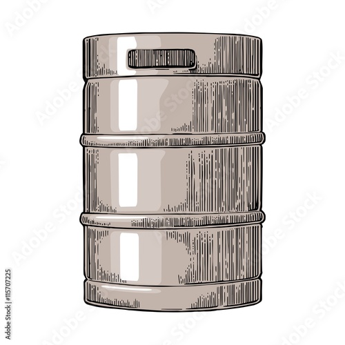 Metal beer keg.