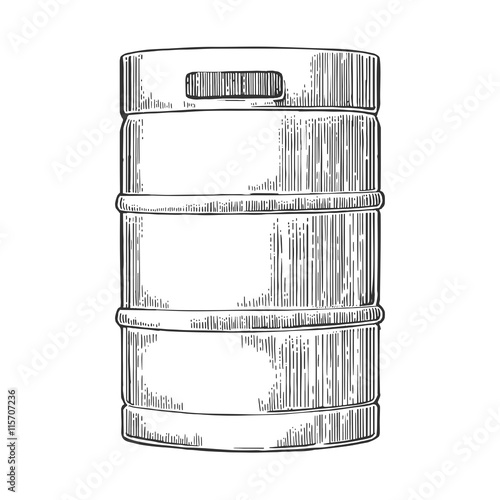 Metal beer keg.
