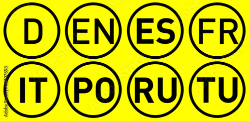 Simple language icons black yellow photo