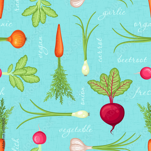 Seamless pattern with vegetables