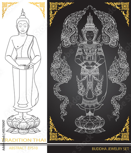 thai tradition Buddha Jewelry Set