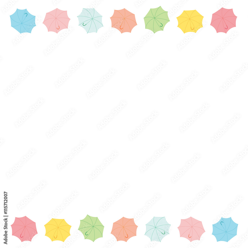 パステルカラーの傘 フレーム 背景 Stock イラスト Adobe Stock