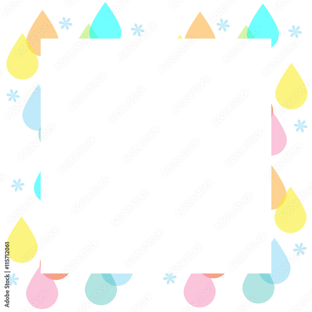 カラフルなレインドロップ フレーム Stock Illustration Adobe Stock