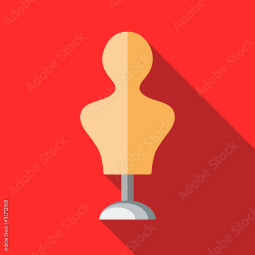 Dressmakers model icon in flat style on a red background