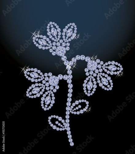 Beautiful diamond bellflower, vector illustration