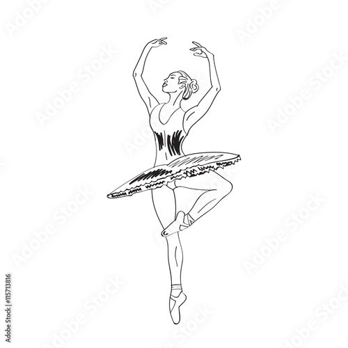 Dancing ballerina sketch.
