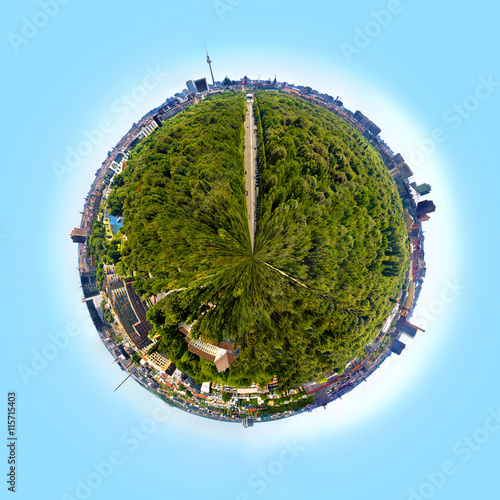 Photography Panorama über Berlin von der Siegessäule aus als Little Planet