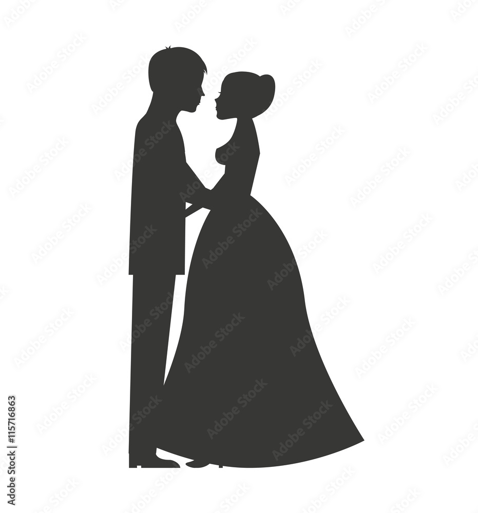 Married couple isolated icon design Married couple isolated icon design