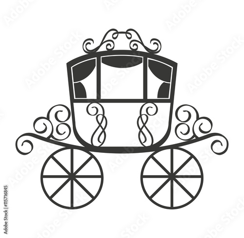 wedding carriage isolated icon design