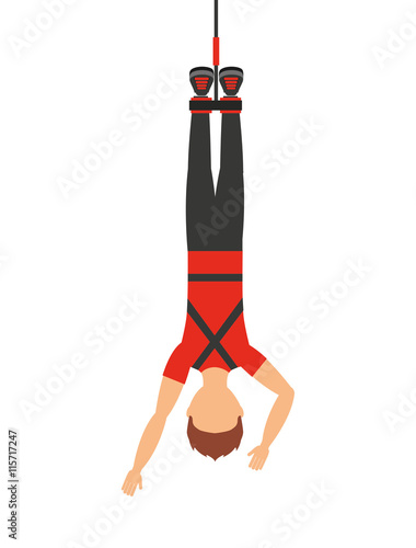 bungy jumping isolated icon design