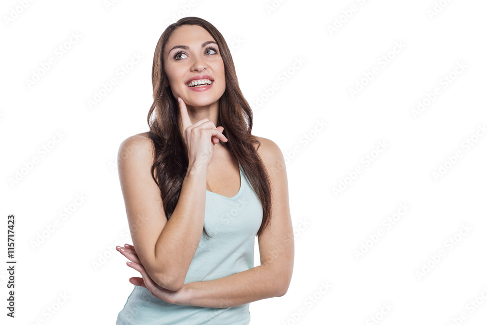 Beautiful young woman on white background Beautiful young woman on white background