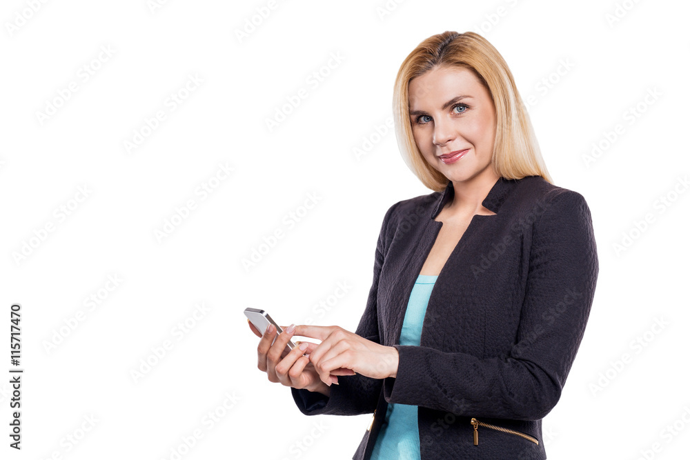 Beautiful young woman on white background Beautiful young woman on white background