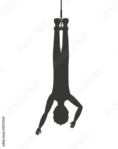bungy jumping isolated icon design