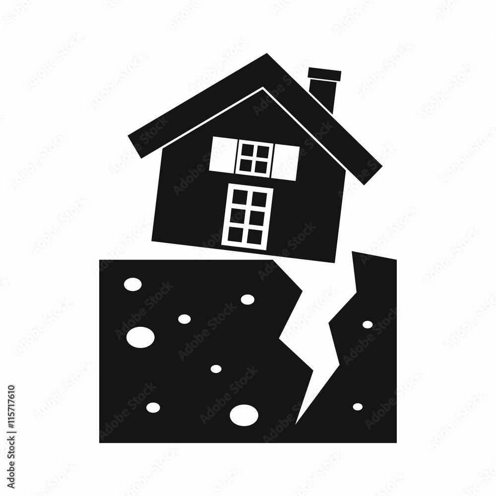 House after an earthquake icon in simple style isolated vector illustration House after an earthquake icon in simple style isolated vector illustration