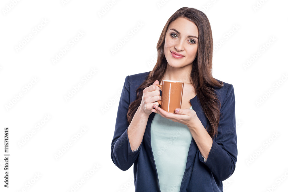 Beautiful young woman on white background Beautiful young woman on white background