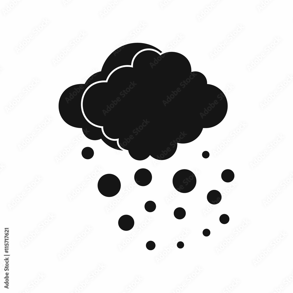 Cloud with hail icon in simple style isolated vector illustration Cloud with hail icon in simple style isolated vector illustration