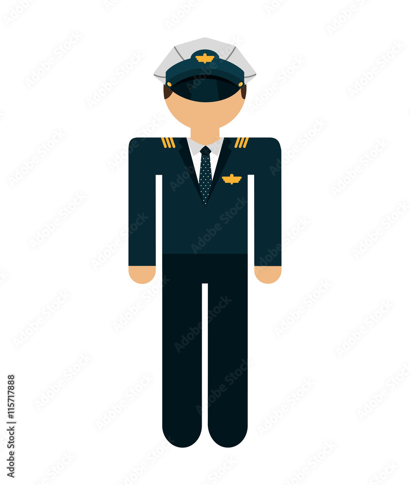 pilot avatar isolated icon design