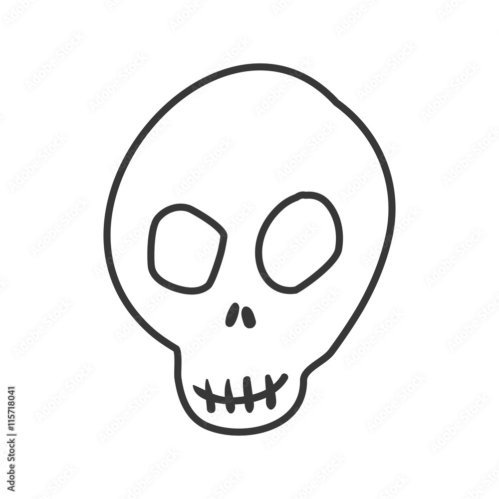 Fototapeta premium Death concept represented by skull silhouette icon. Isolated and flat illustration