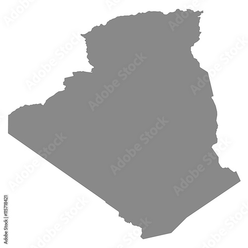 Algerien Karte - Grau  einzeln 