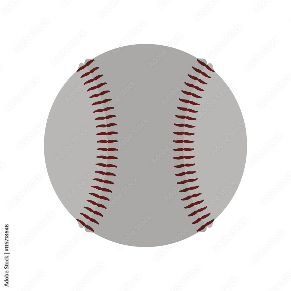 Baseball sport concept represented by ball icon. Isolated and flat illustration