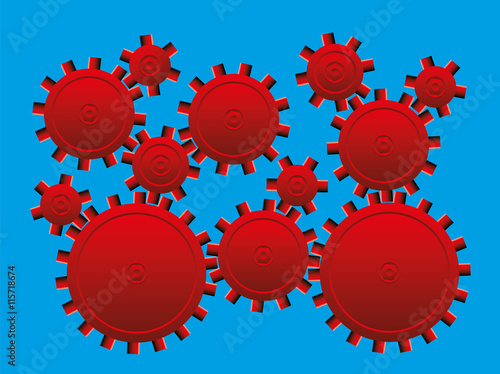 Optical illusion - cog wheels that seem to rotate slowly - illusory motion.