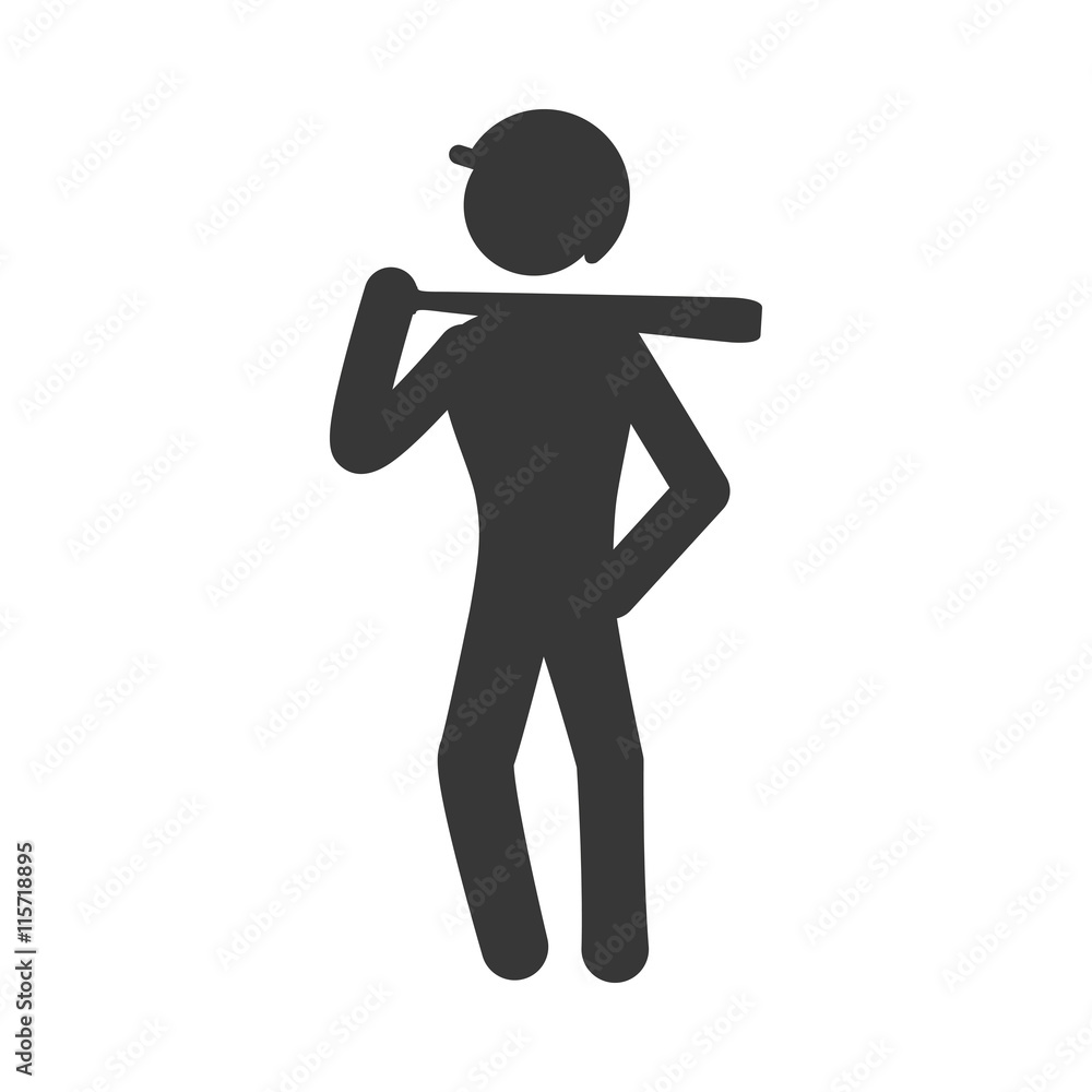 Sport concept represented by baseball player icon. Isolated and flat illustration. Sport concept represented by baseball player icon. Isolated and flat illustration.