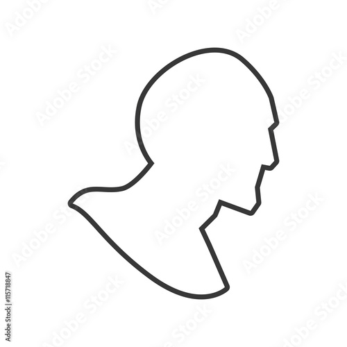 Avatar male concept represented by man head icon. Isolated and flat illustration.