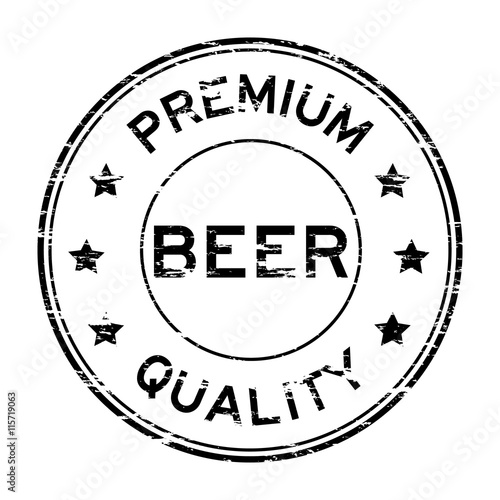 Grunge premium quality beer rubber stamp