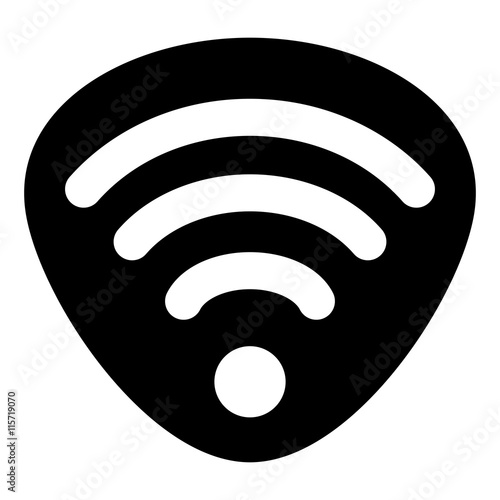 Dreieckiger Wi-Fi-Button | schwarz-weiß, Vektor, freigestellt