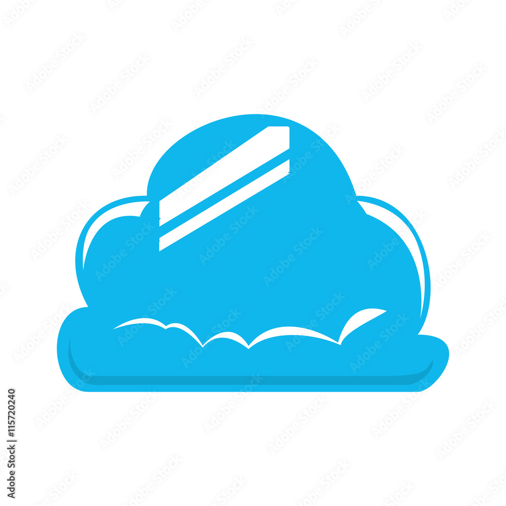 Weather concept represented by blue cloud icon. Isolated and flat illustration.