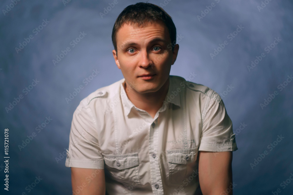 surprise happy man on dark background surprise happy man on dark background
