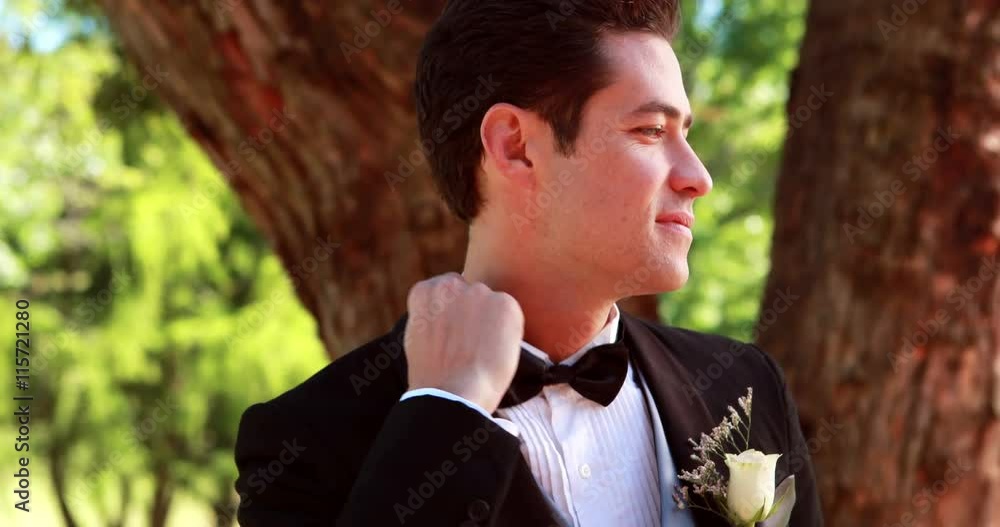 Nervous groom waiting for his bride Nervous groom waiting for his bride