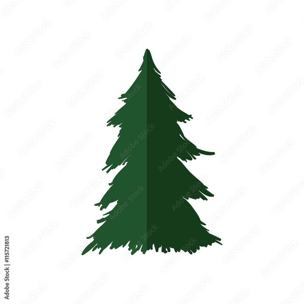 Nature concept represented by Pine tree icon. Isolated and flat illustration Nature concept represented by Pine tree icon. Isolated and flat illustration