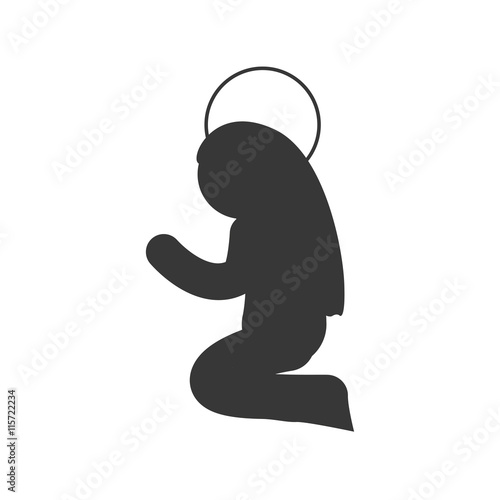 Merry Christmas concept represented by maria icon. Isolated and flat illustration