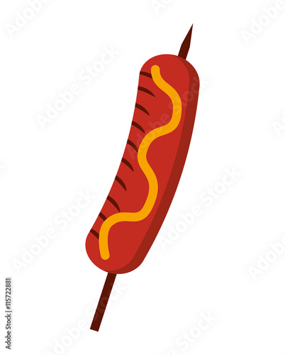 delicious sausage isolated icon design