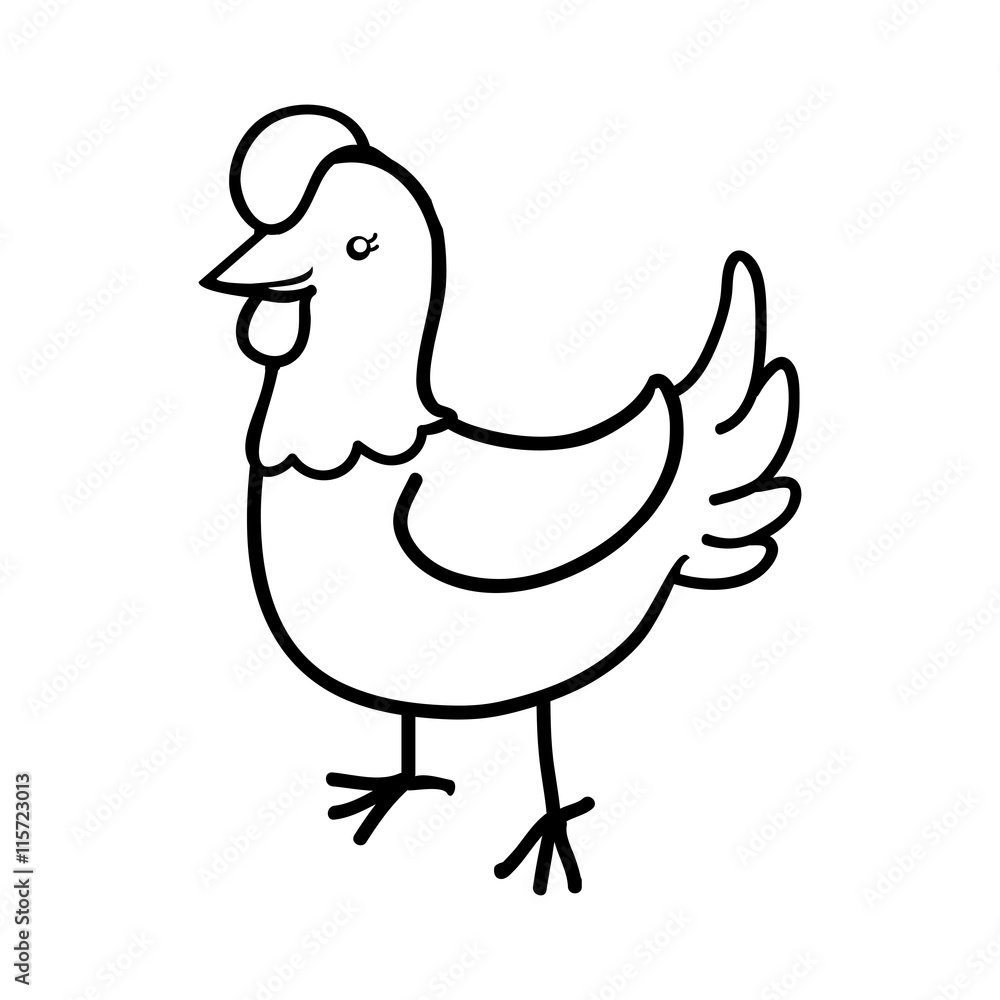 Animal concept represented by chicken icon. Isolated and flat illustration Animal concept represented by chicken icon. Isolated and flat illustration
