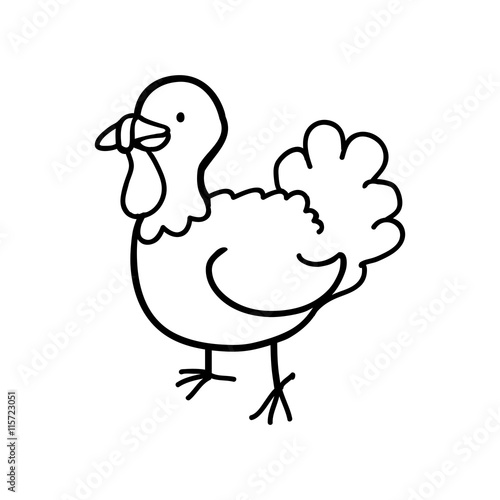 Animal concept represented by turkey icon. Isolated and flat illustration