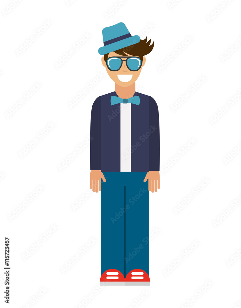 man hipster style isolated icon design man hipster style isolated icon design