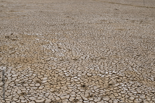 Crack soil on dry season, Global warming / cracked dried mud / D