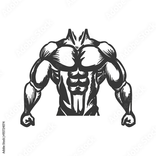 Healthy lifestyle and bodybuilder concept represented by Muscle man icon. Isolated and flat illustration