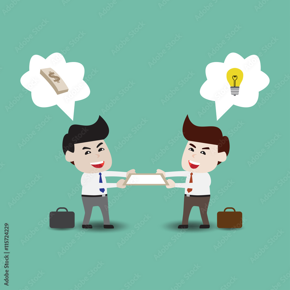 Businessman joint reviews and seal an agreement Businessman joint reviews and seal an agreement