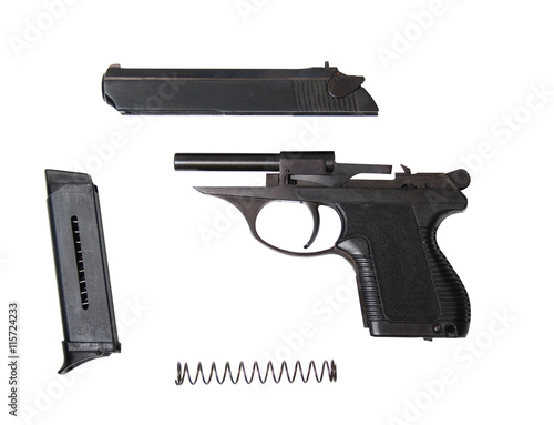disassembled psm-9r traumatic gun